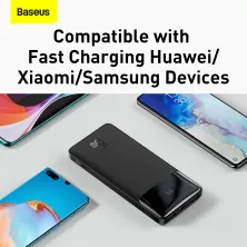 УМБ Baseus Bipow Digital Display 10000mAh 15W 3A 2USB + Type-C Чорний