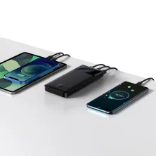 УМБ Baseus Bipow Digital Display 10000mAh 15W 3A 2USB + Type-C Чорний