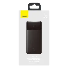 УМБ Baseus Bipow Digital Display 10000mAh 15W 3A 2USB + Type-C Чорний