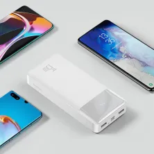 УМБ Baseus Bipow Digital Display 20000mAh 15W 3A 2USB + Type-C Білий