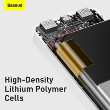 УМБ Baseus Bipow Digital Display 10000mAh 15W 3A 2USB + Type-C Білий
