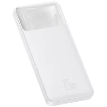 УМБ Baseus Bipow Digital Display 10000mAh 15W 3A 2USB + Type-C Білий
