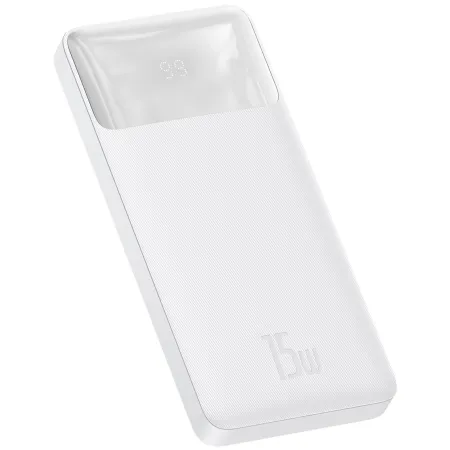 УМБ Baseus Bipow Digital Display 10000mAh 15W 3A 2USB + Type-C Білий