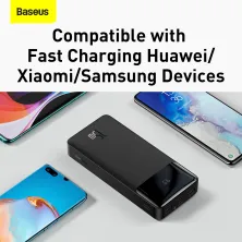 УМБ Baseus Bipow Digital Display 20000mAh 15W 3A 2USB + Type-C Чорний