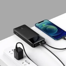 УМБ Baseus Bipow Digital Display 20000mAh 15W 3A 2USB + Type-C Чорний