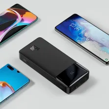 УМБ Baseus Bipow Digital Display 20000mAh 15W 3A 2USB + Type-C Чорний