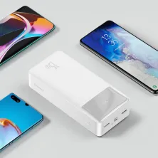 УМБ Baseus Bipow Digital Display 30000mAh 15W 3A 2USB + Type-C Білий
