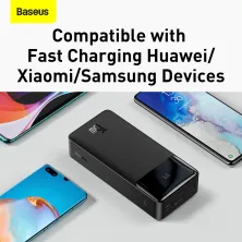 УМБ Baseus Bipow Digital Display 30000mAh 15W 3A 2USB + Type-C Чорний