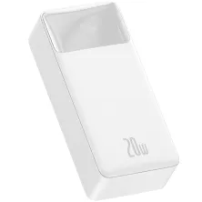 УМБ Baseus Bipow Digital Display 30000mAh 20W 3A з технологією QC3.0 + PD3.0 2USB + Type-C + Кабель USB to Micro USB Білий