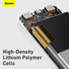 УМБ Baseus Bipow Digital Display 20000mAh 20W 3A з технологією QC3.0 + PD3.0 2USB + Type-C + Кабель USB to Micro USB Білий