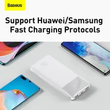УМБ Baseus Bipow Digital Display 10000mAh 20W 3A з технологією QC3.0 + PD3.0 2USB + Type-C + Кабель USB to Micro USB Білий