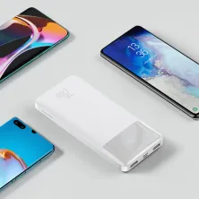 УМБ Baseus Bipow Digital Display 10000mAh 20W 3A з технологією QC3.0 + PD3.0 2USB + Type-C + Кабель USB to Micro USB Білий