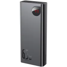 УМБ Baseus Adaman Metal Digital Display 20000mAh 65W 6A з технологією QC3.0 + PD3.0 2USB + Type-C + Кабель USB to Type-C Чорний