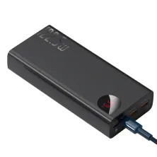 УМБ Baseus Adaman Metal Digital Display 30000mAh 22.5W 5A с технологией QC3.0+PD3.0 2USB+Type-C + Кабель USB to Type-C Черный