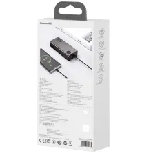 УМБ Baseus Adaman Metal Digital Display 30000mAh 22.5W 5A с технологией QC3.0+PD3.0 2USB+Type-C + Кабель USB to Type-C Черный