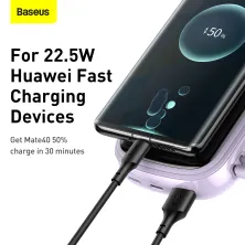УМБ Baseus Q Pow 20000mAh 20W 5A з технологією QC3.0+PD3.0 та iP кабелем 20W Фіолетовий