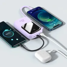 УМБ Baseus Q Pow 20000mAh 20W 5A з технологією QC3.0+PD3.0 та iP кабелем 20W Фіолетовий