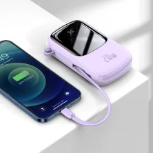 УМБ Baseus Q Pow 20000mAh 20W 5A з технологією QC3.0+PD3.0 та iP кабелем 20W Фіолетовий