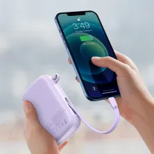 УМБ Baseus Q Pow 20000mAh 20W 5A з технологією QC3.0+PD3.0 та iP кабелем 20W Фіолетовий