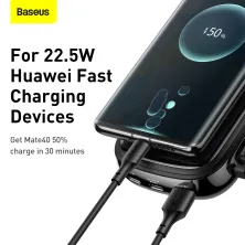 УМБ Baseus Q Pow 20000mAh 20W 5A з технологією QC3.0+PD3.0 та iP кабелем 20W Чорний
