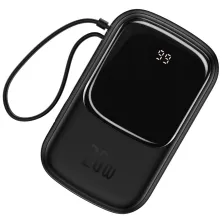 УМБ Baseus Q Pow 20000mAh 20W 5A з технологією QC3.0+PD3.0 та iP кабелем 20W Чорний
