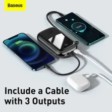 УМБ Baseus Q Pow 20000mAh 22.5W 5A с технологией QC3.0+PD3.0 и Type-C кабелем 22.5W Черный