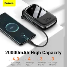 УМБ Baseus Q Pow 20000mAh 22.5W 5A с технологией QC3.0+PD3.0 и Type-C кабелем 22.5W Черный