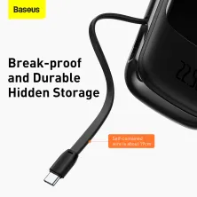 УМБ Baseus Q Pow 20000mAh 22.5W 5A с технологией QC3.0+PD3.0 и Type-C кабелем 22.5W Черный