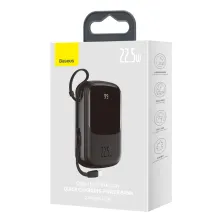 УМБ Baseus Q Pow 20000mAh 22.5W 5A с технологией QC3.0+PD3.0 и Type-C кабелем 22.5W Черный