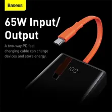 УМБ Baseus Elf Digital Display 20000mAh 65W 5A з технологією QC3.0+PD3.0 та Type-C кабелем 65W Чорний