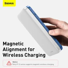 УМБ Baseus Magnetic 1in2 10000mAh 20W 3A QC3.0+PD3.0 с Беспроводной зарядкой Qi 10W Белый
