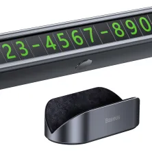 Автовизитка парковочная карта Baseus Square Bar Temporary Parking Number Plate версия для двух номеров Черный