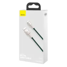 Кабель Baseus Cafule Metal Cable USB to Lightning 2.4A 1m Зелений