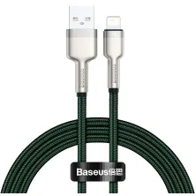 Кабель Baseus Cafule Metal Cable USB to Lightning 2.4A 1m Зелений
