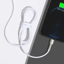 Кабель Baseus Cafule Metal Cable USB to Lightning 2.4A 1m Білий
