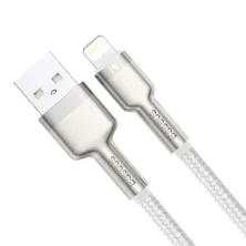 Кабель Baseus Cafule Metal Cable USB to Lightning 2.4A 1m Білий