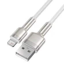 Кабель Baseus Cafule Metal Cable USB to Lightning 2.4A 1m Білий
