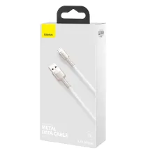 Кабель Baseus Cafule Metal Cable USB to Lightning 2.4A 1m Білий