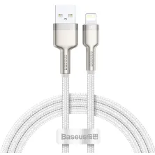 Кабель Baseus Cafule Metal Cable USB to Lightning 2.4A 1m Білий