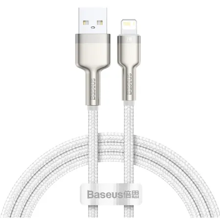Кабель Baseus Cafule Metal Cable USB to Lightning 2.4A 1m Білий