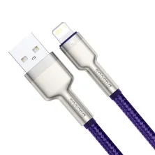 Кабель Baseus Cafule Metal Cable USB to Lightning 2.4A 1m Фіолетовий