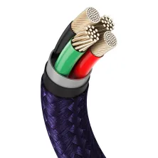 Кабель Baseus Cafule Metal Cable USB to Lightning 2.4A 1m Фіолетовий