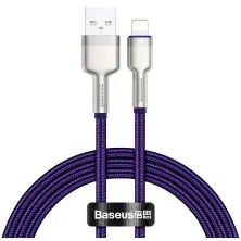 Кабель Baseus Cafule Metal Cable USB to Lightning 2.4A 1m Фіолетовий