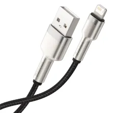 Кабель Baseus Cafule Metal Cable USB to Lightning 2.4A 1m Чорний