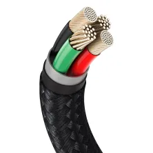Кабель Baseus Cafule Metal Cable USB to Lightning 2.4A 1m Чорний