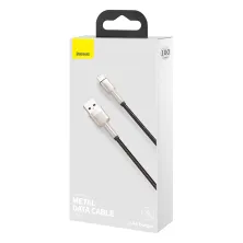 Кабель Baseus Cafule Metal Cable USB to Lightning 2.4A 1m Чорний