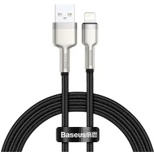 Кабель Baseus Cafule Metal Cable USB to Lightning 2.4A 1m Чорний