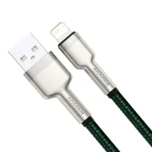 Кабель Baseus Cafule Metal Cable USB to Lightning 2.4A 2m Зелений