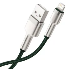 Кабель Baseus Cafule Metal Cable USB to Lightning 2.4A 2m Зелений