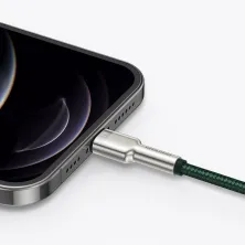 Кабель Baseus Cafule Metal Cable USB to Lightning 2.4A 2m Зелений